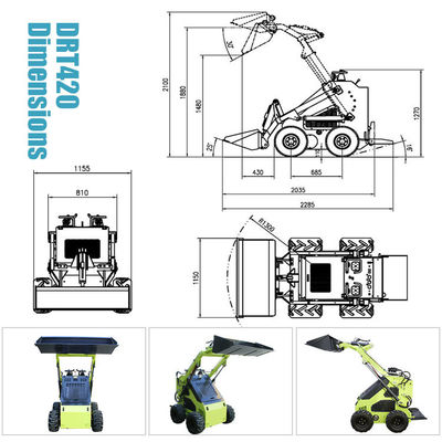 17.1kw パワー 建設機械 輪 ローダー ディーゼル クローラー ミニ スキッド ステア 負荷