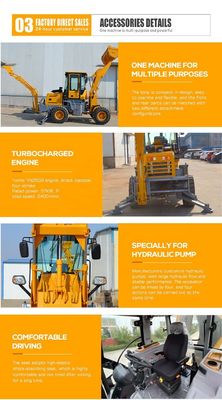 ミニバックホーローダー 3400 kg マシン重量とBOXINHUASHENG水力バルブ