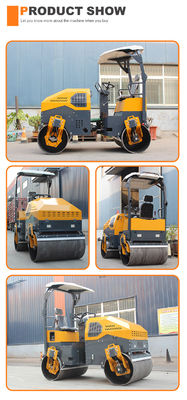 3トンの小型ロードローラー 鋼輪直径560×1100と低圧縮力
