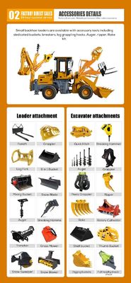 コンパクトの4×4の中国 ミニバックホーローダーとBOXINHUASHENG水力ポンプ