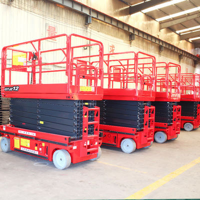 12m 320kg 温室建設用自走シザーリフト 空中作業プラットフォーム