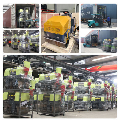 水力駆動 ダブルドラム 歩行者 ロール ハンド/電気スタート 500kg スムーズホイール