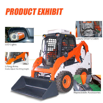 迅速な配達 スキッドステア スキッドステア ローダー 多機能型 水力型 コンパクト スキッドステア ローダー 軌道を備えた
